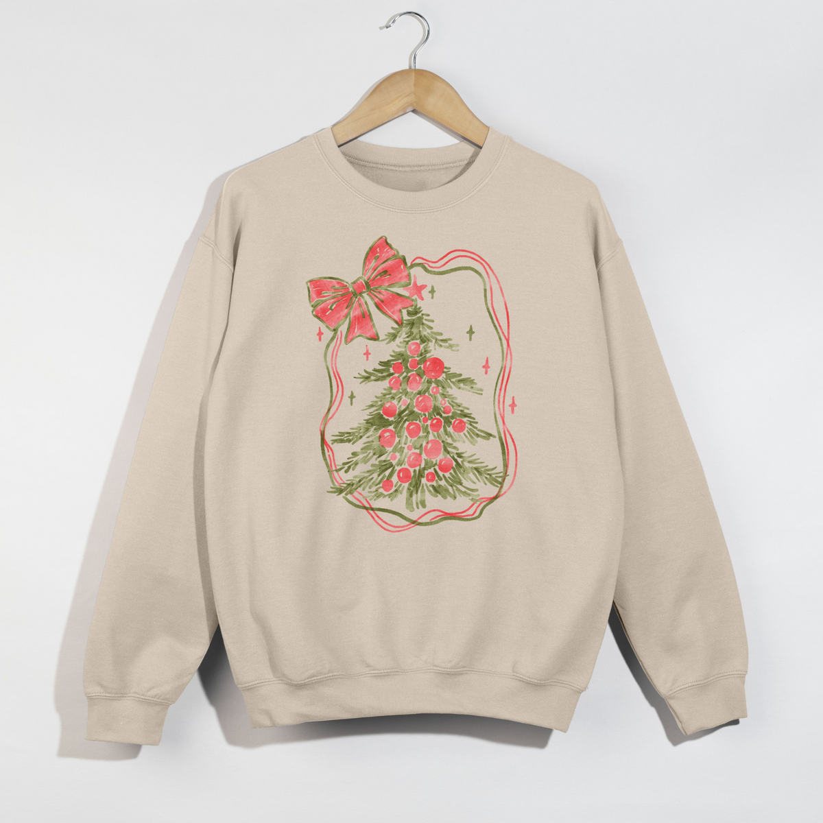 Christmas Tree Bow Crewneck Sweatshirt