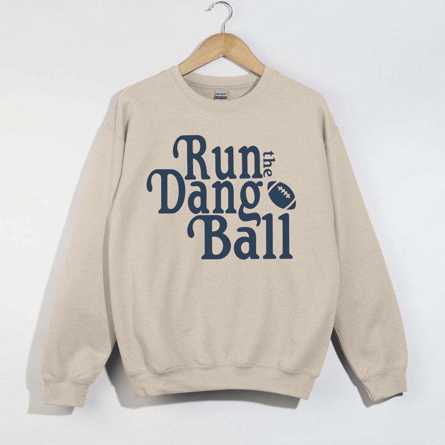 Warriors Run the Dang Ball Crewneck Sweatshirt – Vintage Football Graphic Pullover