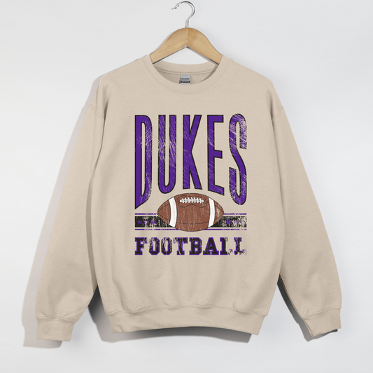 Dukes Football Sweatshirt – Vintage Inspired Game Day Crewneck