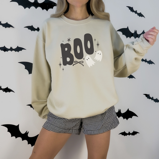 Boo Ghost Halloween Sweatshirt | Cute Spooky Season Crewneck