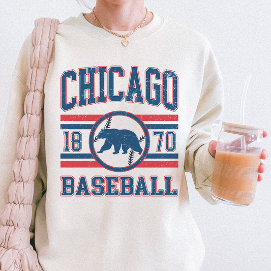 Chicago Baseball Crewneck Sweatshirt | Vintage Inspired