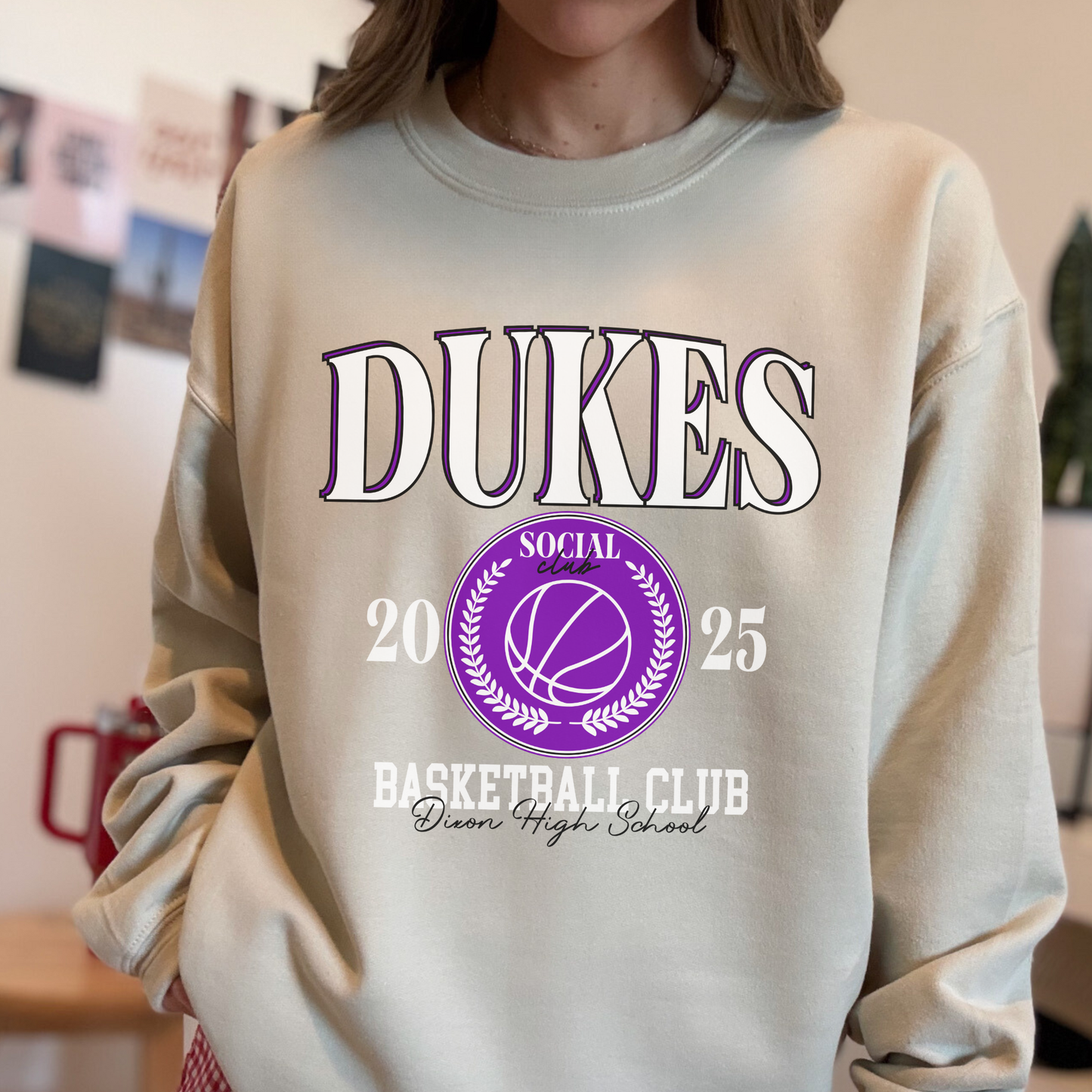 Dukes Basketball Club Crewneck | 2025 Dixon High School Social Club Sweatshirt