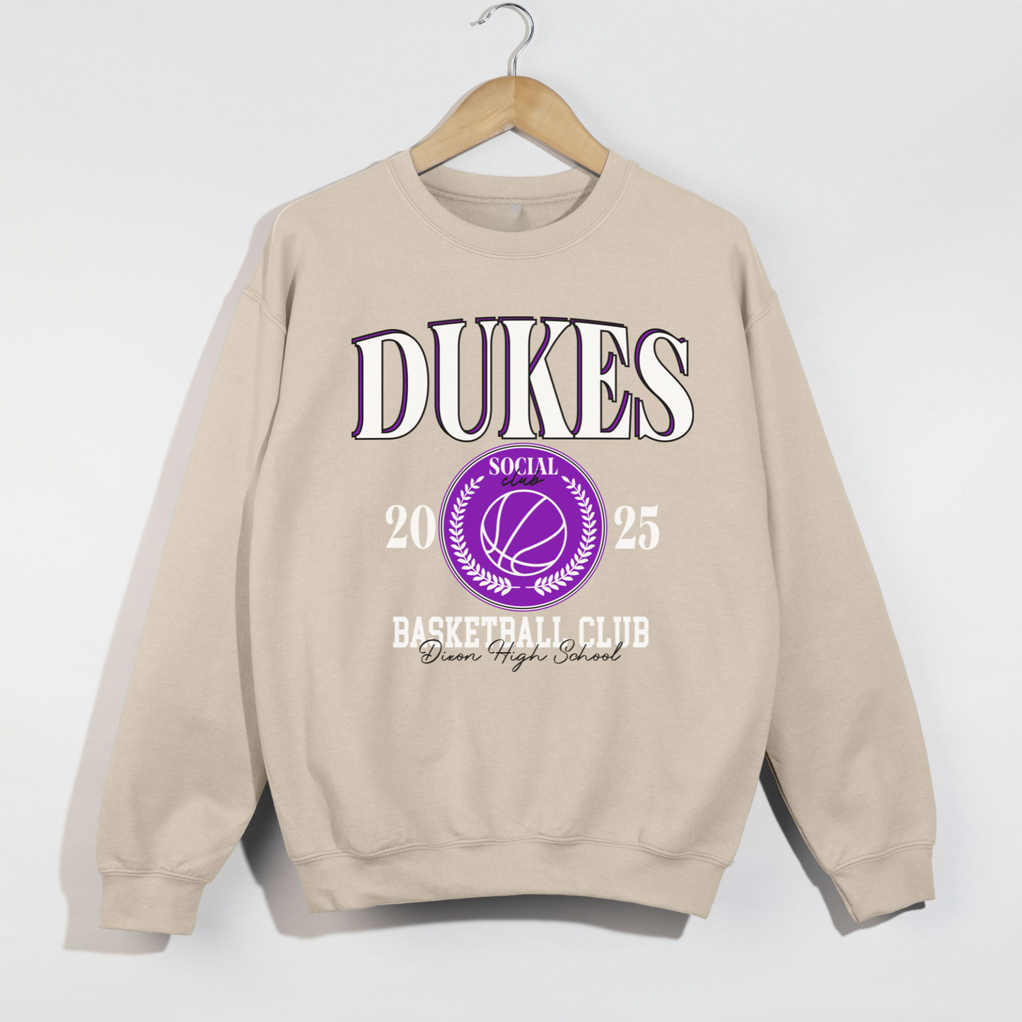 Dukes Basketball Club Crewneck | 2025 Dixon High School Social Club Sweatshirt