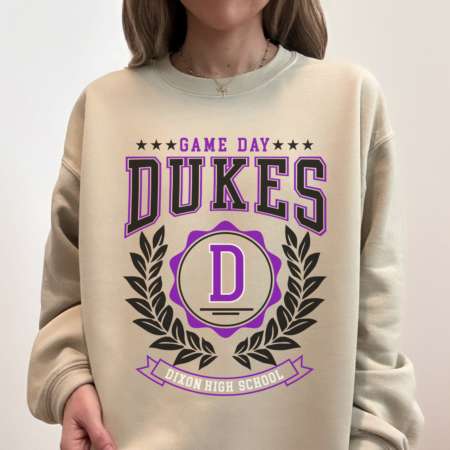 Dixon Dukes Game Day Crewneck | Dixon High School Sweatshirt
