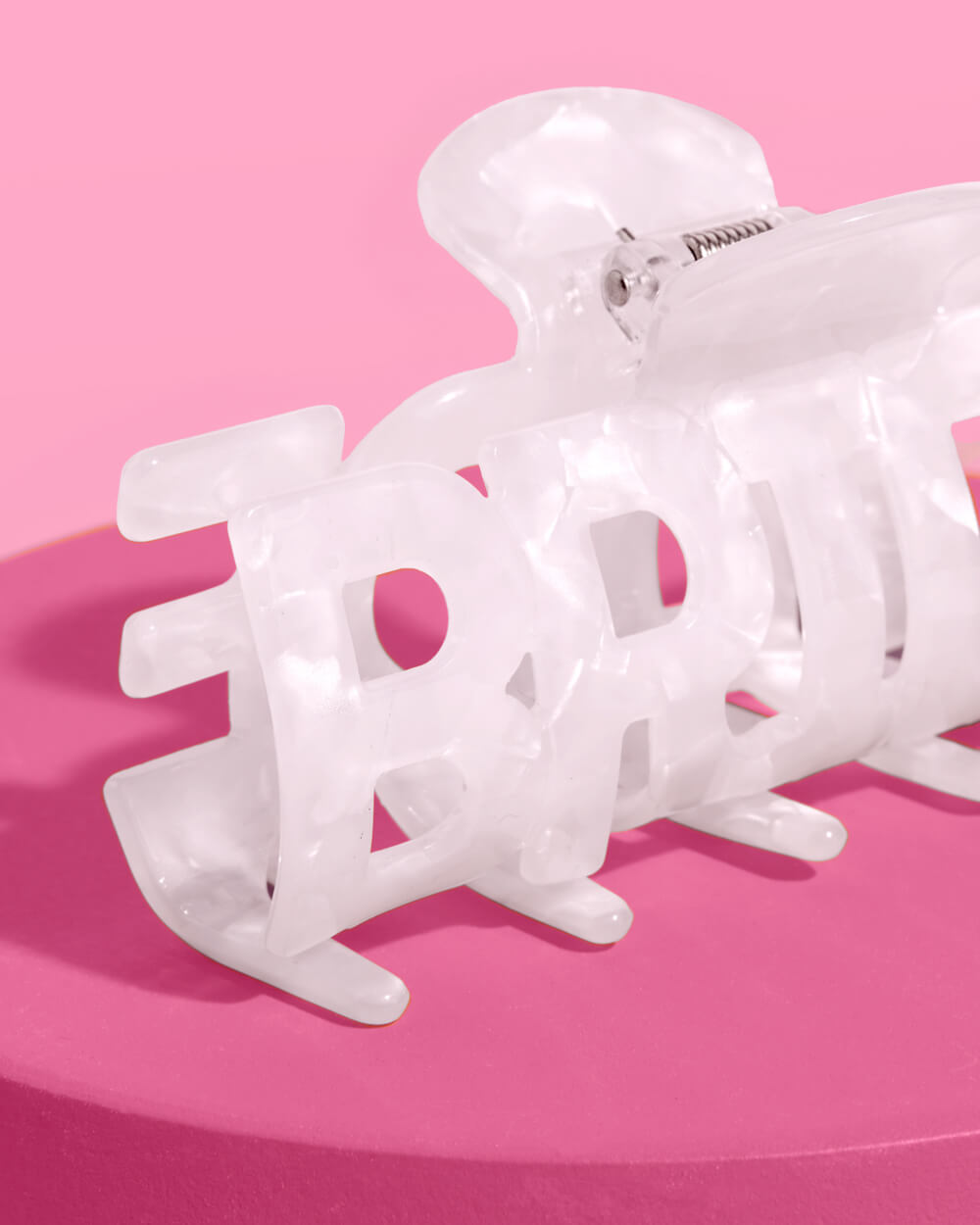 Bride White Marbled Acrylic Claw Clip