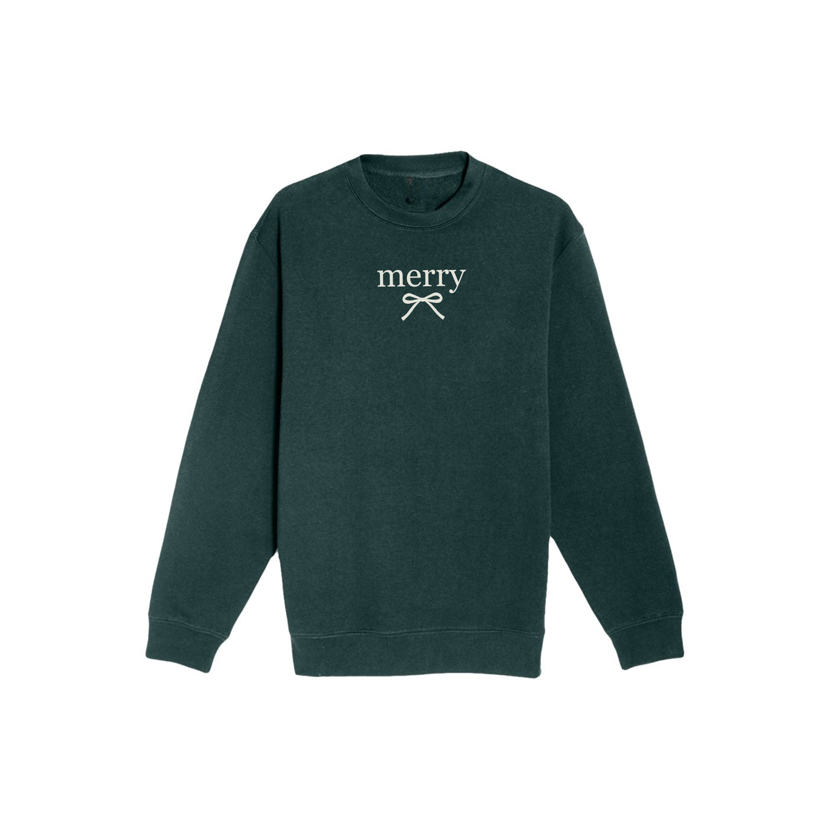 Merry Bow Christmas Sweatshirt | Minimal Holiday Crewneck