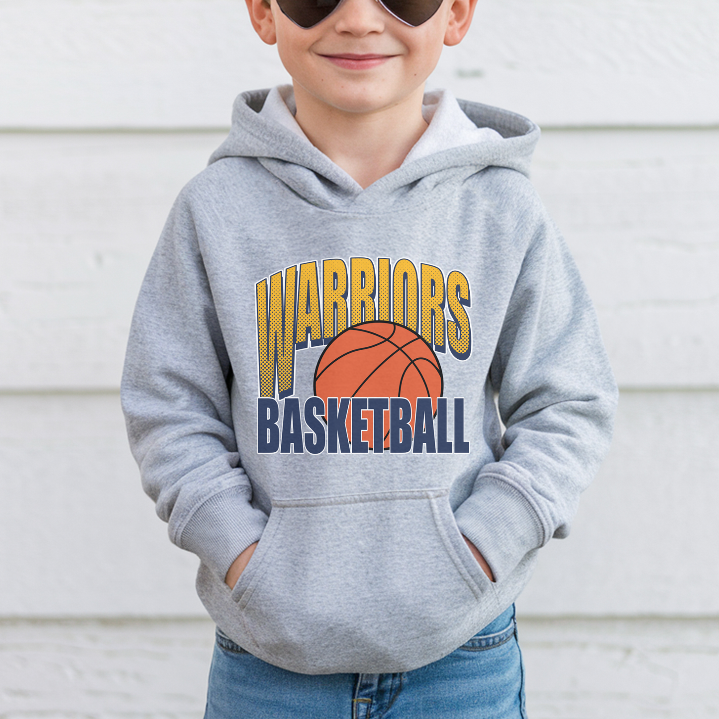 Warriors Basketball Unisex Youth Hoodie | Kids Team Spirit Sweatshirt