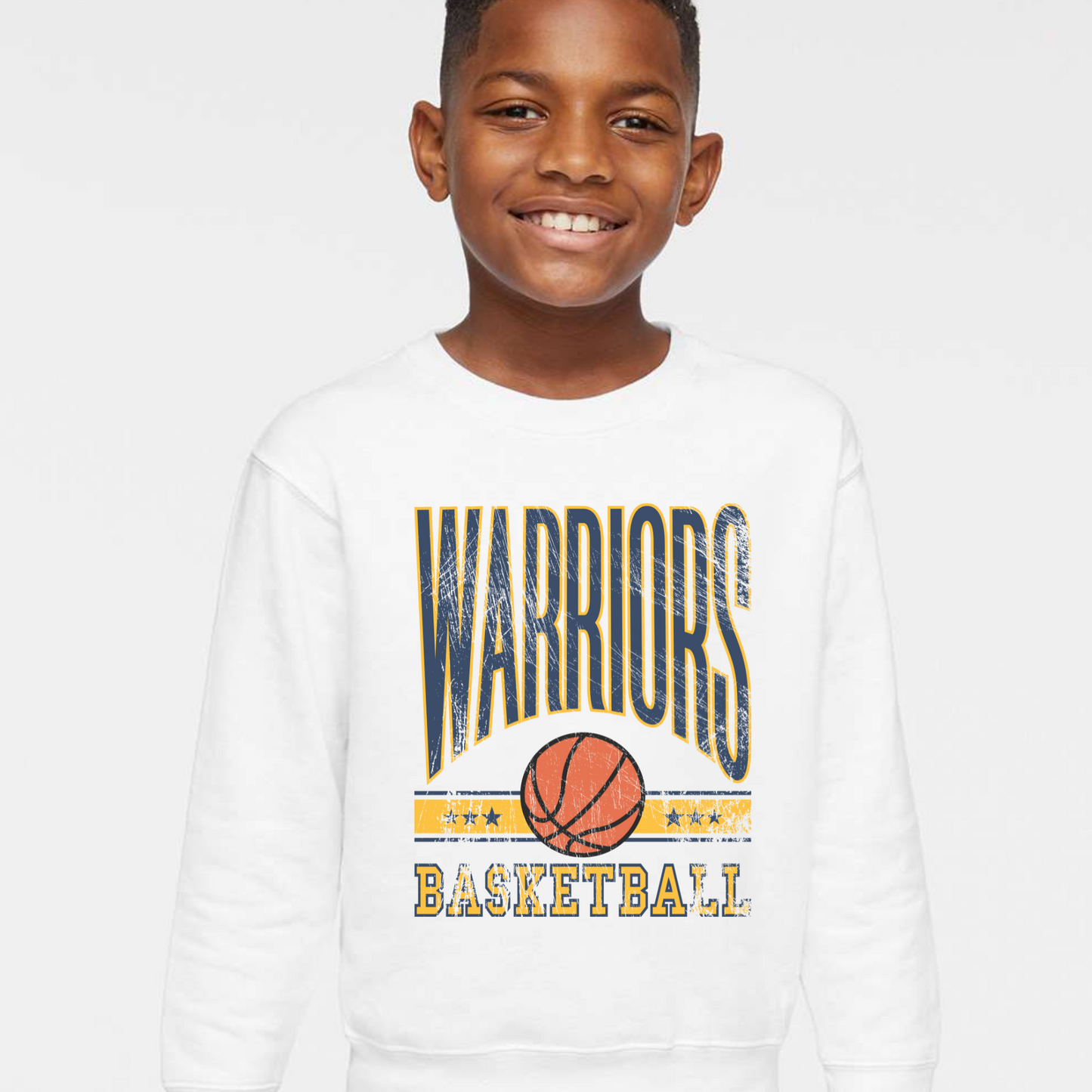 Warriors Basketball Toddler + Youth Crewneck