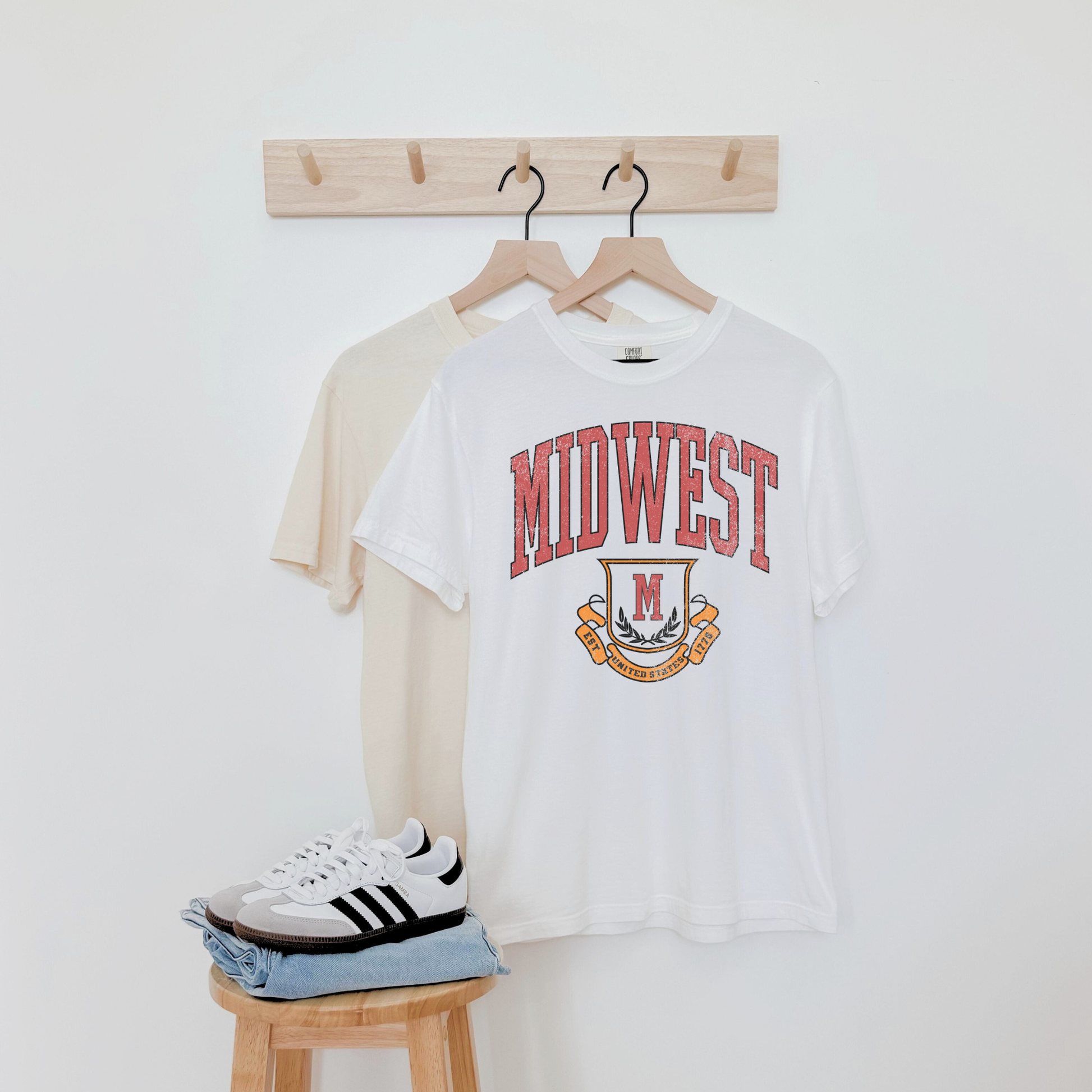white midwest graphic tee vintage collegiate aesthetic shirt