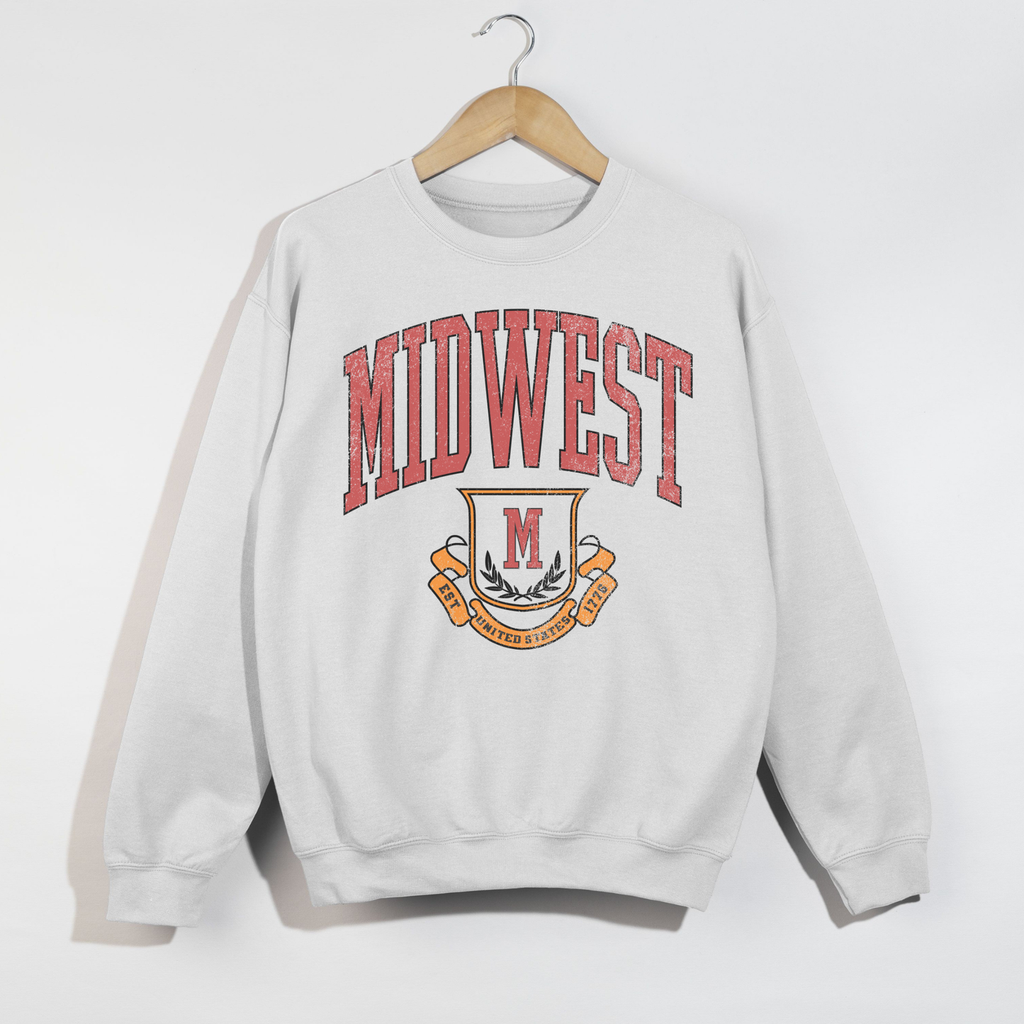 white midwest sweatshirt vintage graphic crewneck