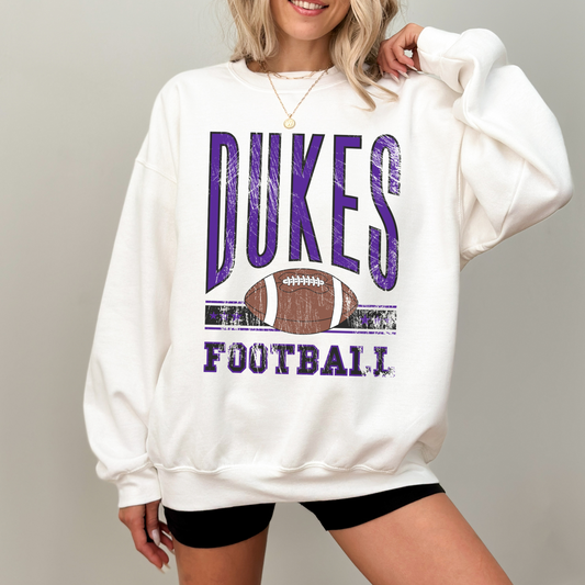Dukes Football Sweatshirt – Vintage Inspired Game Day Crewneck