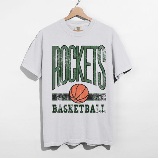 Rock Falls Rockets Basketball T-Shirt | Retro Distressed School Spirit Tee