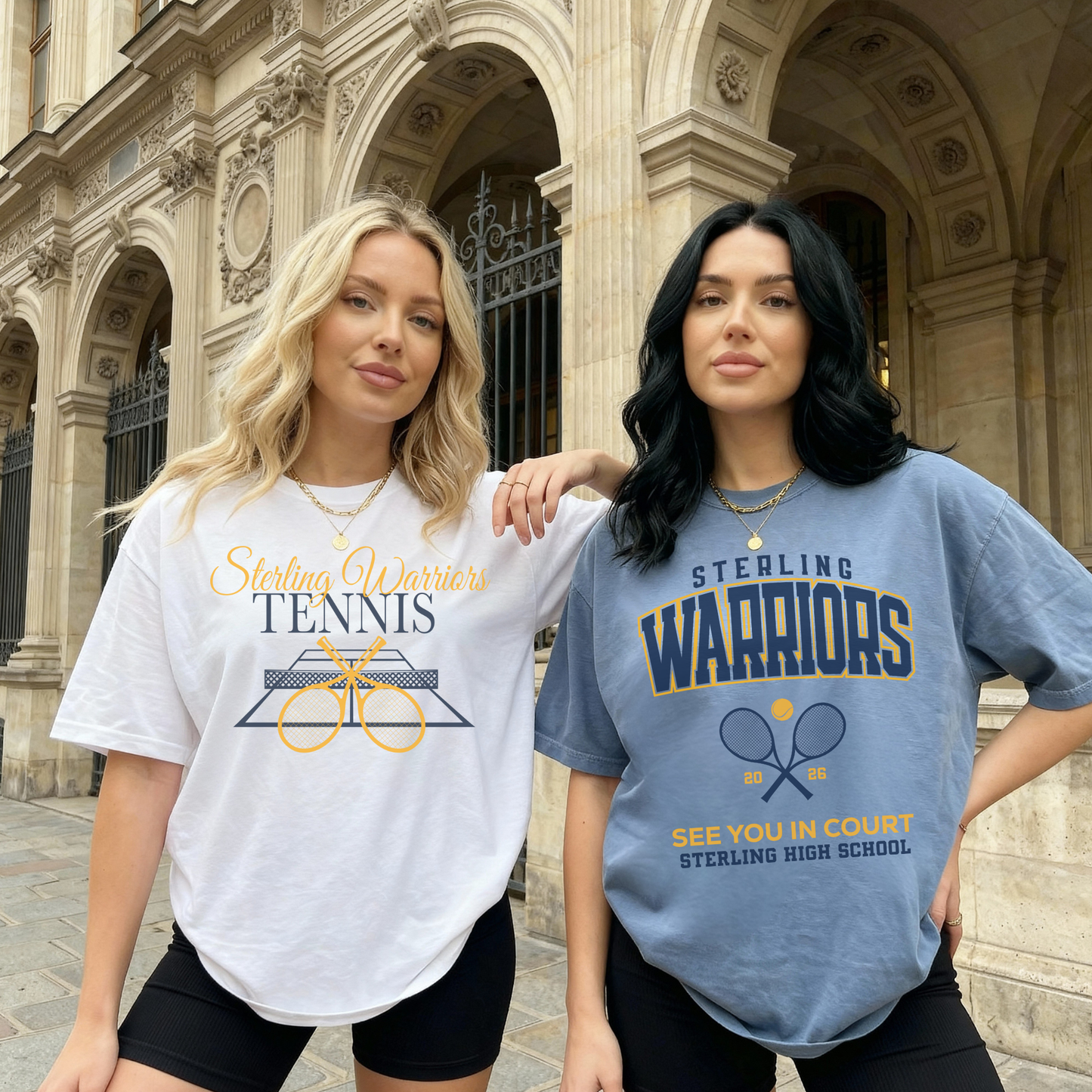 Sterling Warriors Tennis Graphic Tee – School Spirit Tennis Shirt | Unisex Relaxed Fit