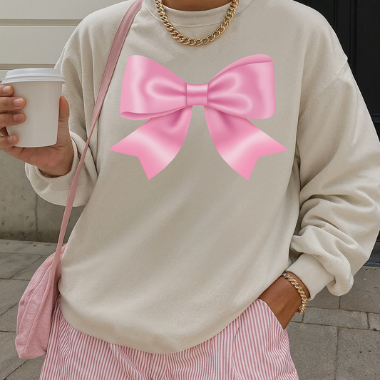 Pink Bow Crewneck Sweatshirt