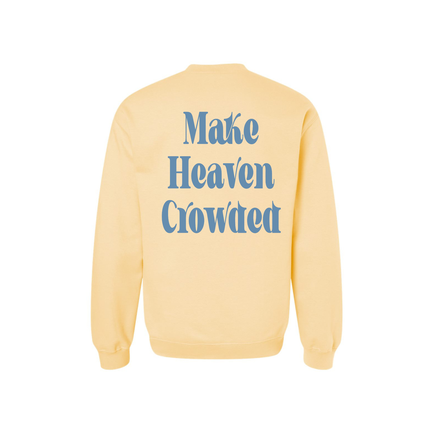 Yellow Gildan SF000 sweatshirt back print graphic product image